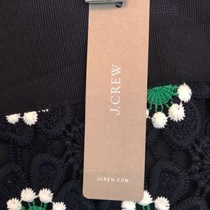 NWT J. CREW Lace Pencil Skirt Navy/Wh/Green sz 4